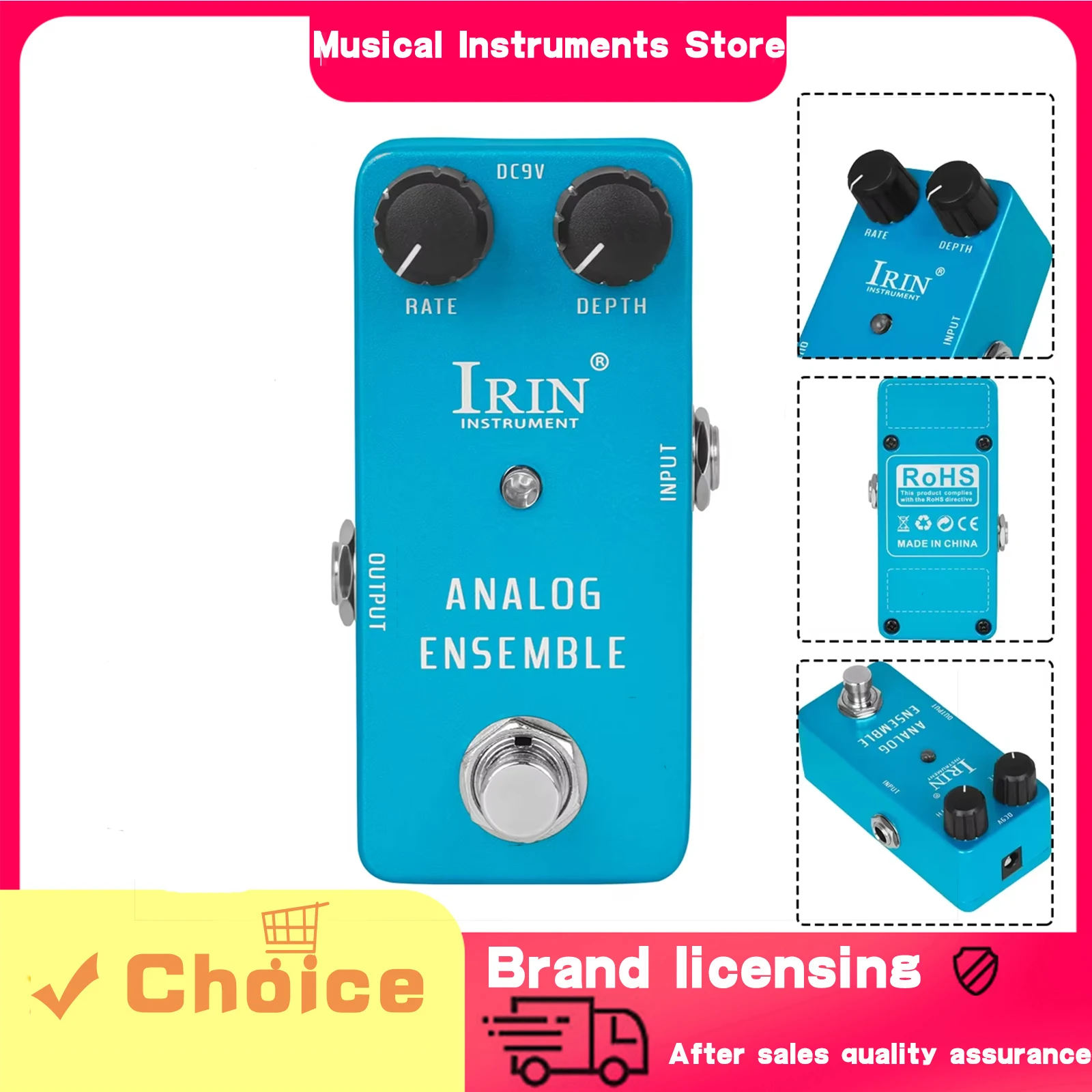 

Гитарная педаль эффектов IRIN RS-07 Analog Ensemble имитирует чистый линейный эффект хоруса, педали с технологией True Bypass, запчасти для электрогитары