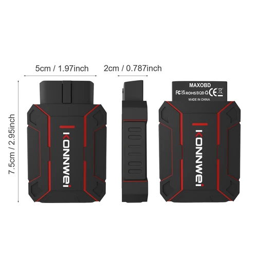 Imagen 2 del producto KONNWEI herramienta de diagnóstico de escaneo profundo OBD para coche conectividad Bluetooth MAXOBD monitoreo de batería monitoreo de vehículo escáner OBD2 para coche