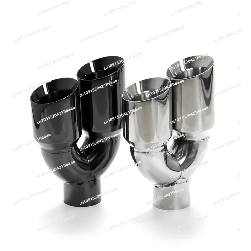 Suitable for  Stainless steel beveled double layer universal  muffler pipe universal car exhaust tips Dual