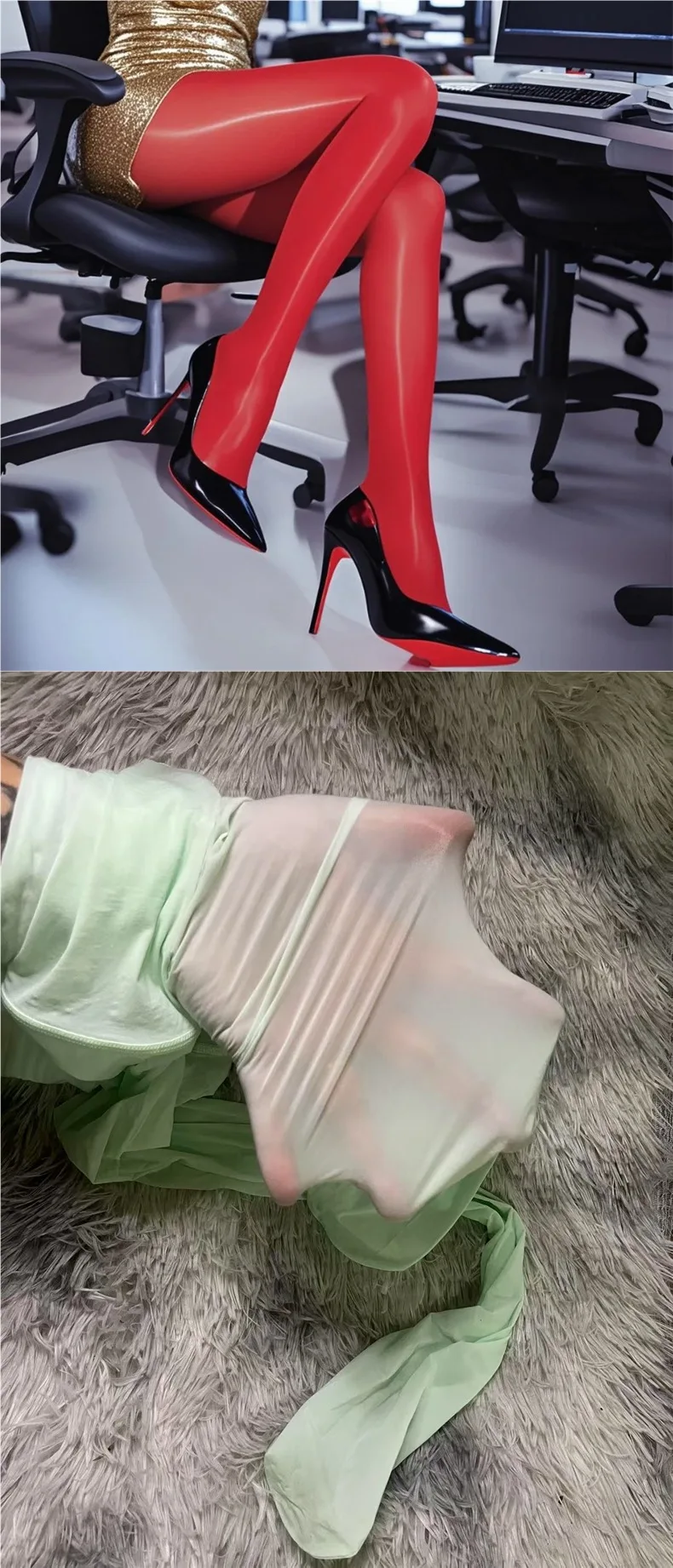 1 Packung glänzende Strumpfhosen für Damen in Übergröße, sexy Pferdeöl-Strumpfhosen, Leggings, nahtlos, hohe Taille, elastisch, durchsichtig, glänzende Strümpfe, Socken – Detail 5