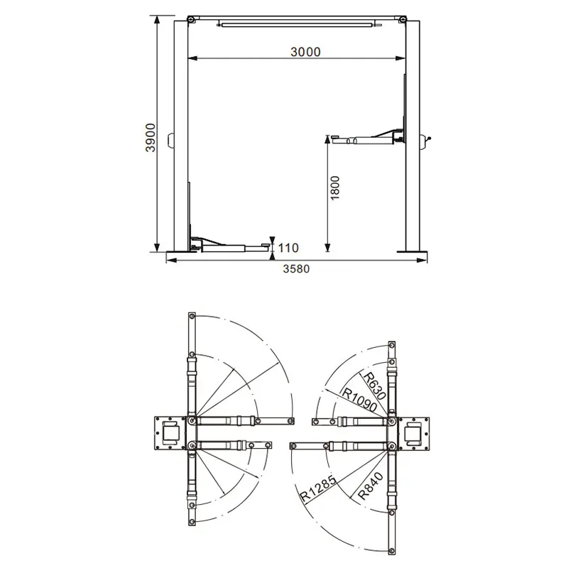4.2 Tons Electric Single Side Unlocking Double Column Car Gantry Lifter Two Post Design for Convenient Car Lift CE Support OEM