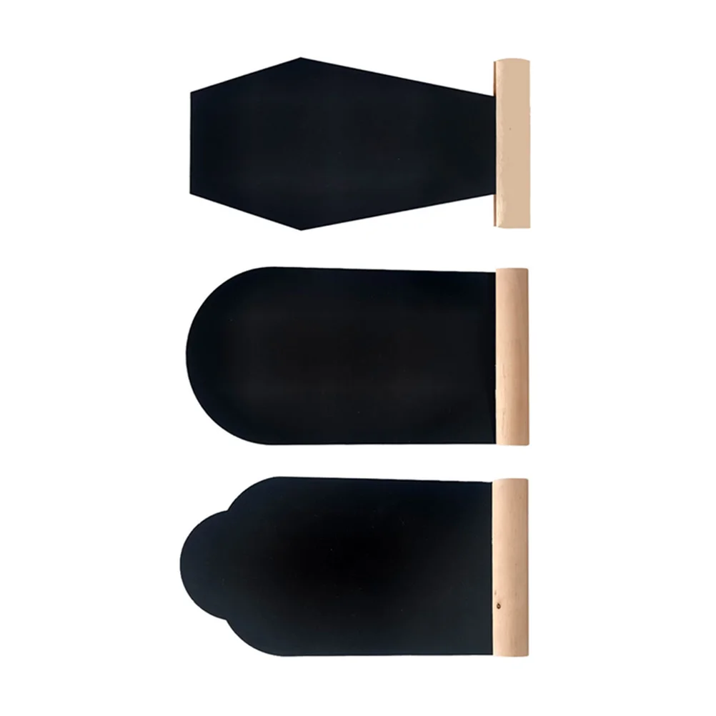 

3pcs Wooden Blackboard Ornaments Black Chalkboard Decorations Notice Boards Home Mini Stand Display Practical