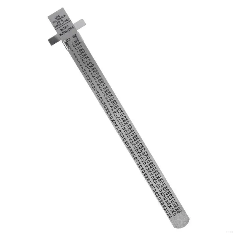

Y51B Pocket Ruler 6 Inch Stainless Steel Ruler Home Improvement Tool with Inch 1/32" mm/Metric Graduations