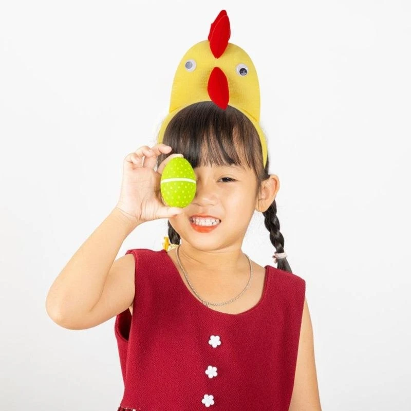 動物の毛のヘアフープセット 鶏のコスチュームセット 尾飾り 蝶ネクタイ 手袋 鶏のヘッドバンド 鶏のヘッドウェア イースターひよこヘアフープ