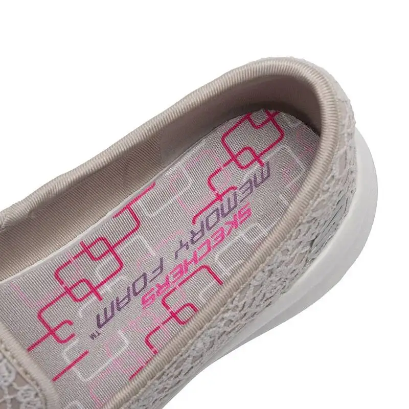 Skechers Women's Mesh Breathable Soft-Soled Sneakers, Slip-On Casual Shoes, Mom's Shoes 8730068-TPE