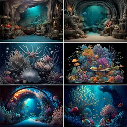 Bonvvie-Contexto De Fotografia, Oceano Submundo, Peixes Coral, Medusas, Aquário Cênico, Sessão Fotográfica, Adereços do Estúdio de Fotografia