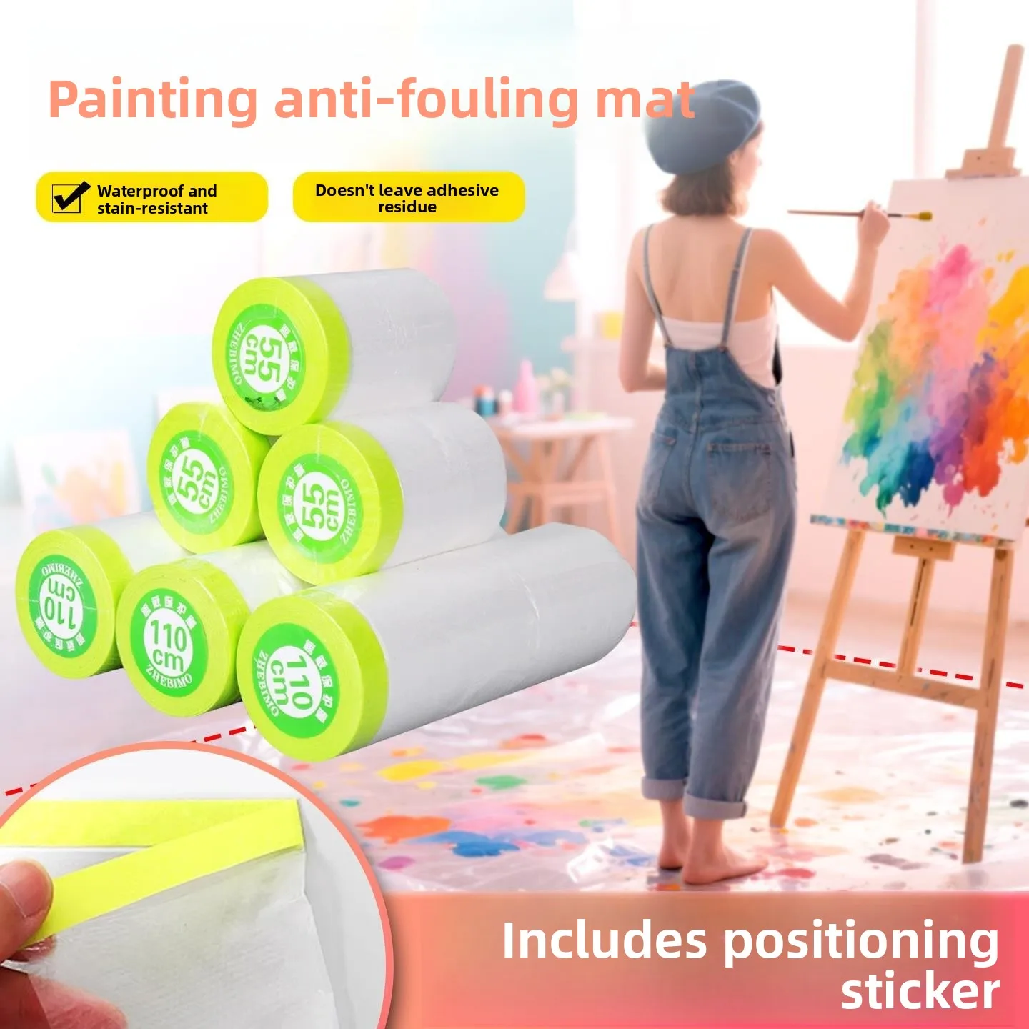 Thickened Plastic Waterproof Dirty Proof Mat for Drawing And Eating Baby Kitchen Floor Protection Pad Disposable Carpet