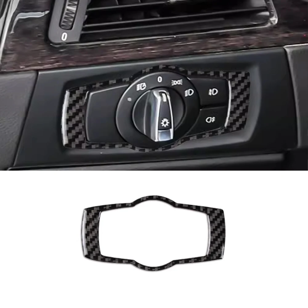 

For BMW 3 Series E90 E92 E93 2005-2012 Real Carbon Fiber Car Automotive Headlamp Switch Frame Trim Sticker