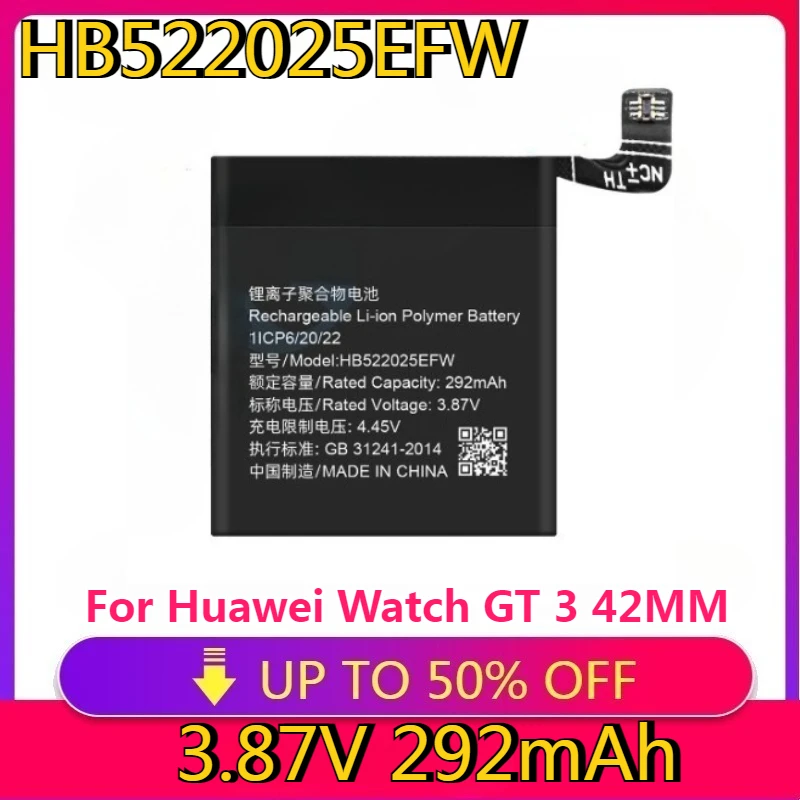 

New High Quality Replaceable HB522025EFW Replacement Watch Battery for Huawei Watch GT 3 42MM Smart Watch High quality Battery