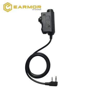 EARMOR-auriculares tácticos PTT, botón activado, adaptador PTT de empuje a hablar, interfaz M51 apta para RADIO KENWOOD BAOFENG