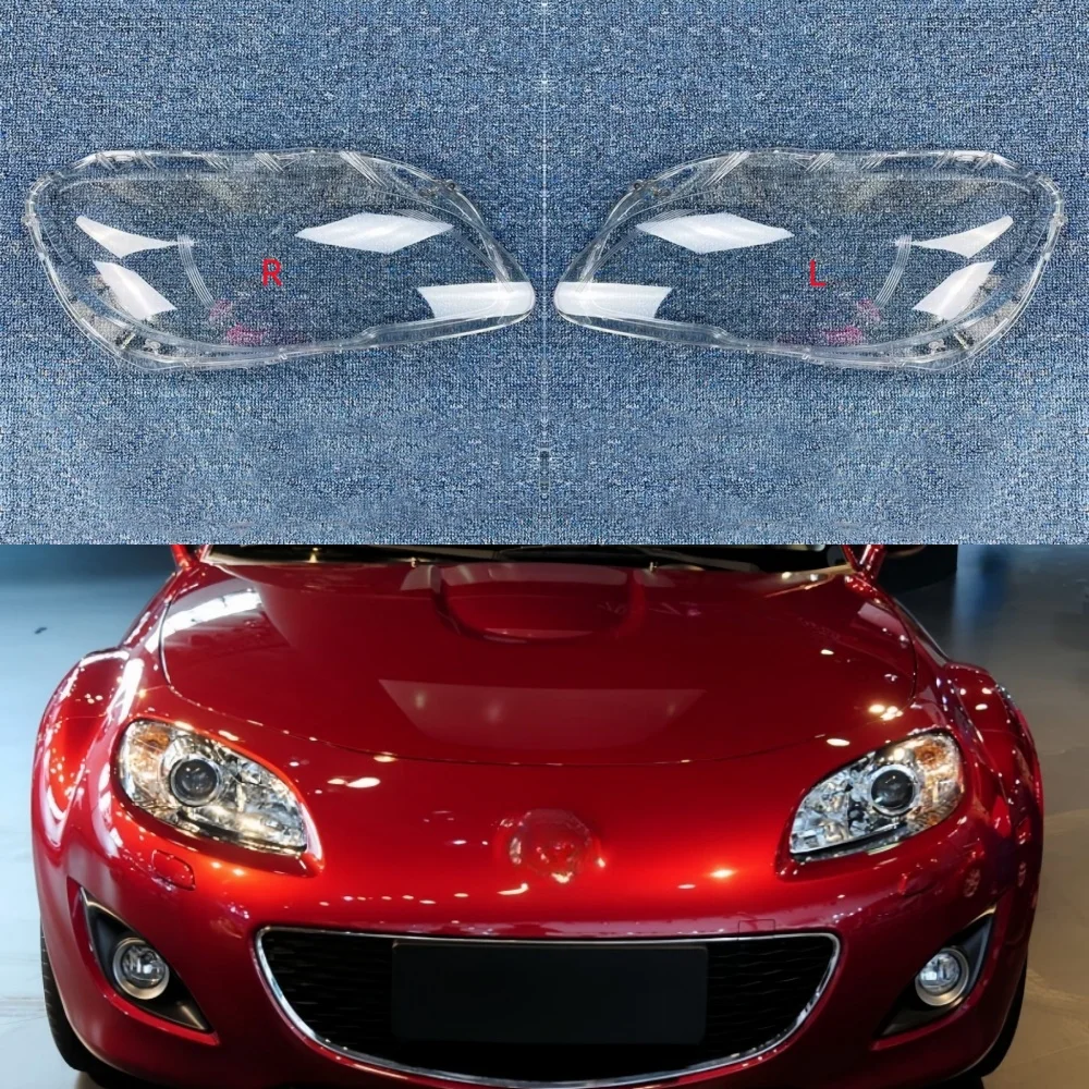 

For Mazda MX-5 MX5 2009 2010 2011 2012 2013 2014 Front Headlamp Cover Transparent Lampshade Lamp Headlight Shell Lens Plexiglass