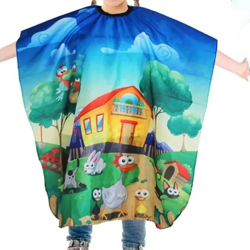 Kids Hair Cutting Cape Gown Hairdresser Barber Apron Hairdressing Children Girls Boys Hair Cut Cloak Umbrella Protecter