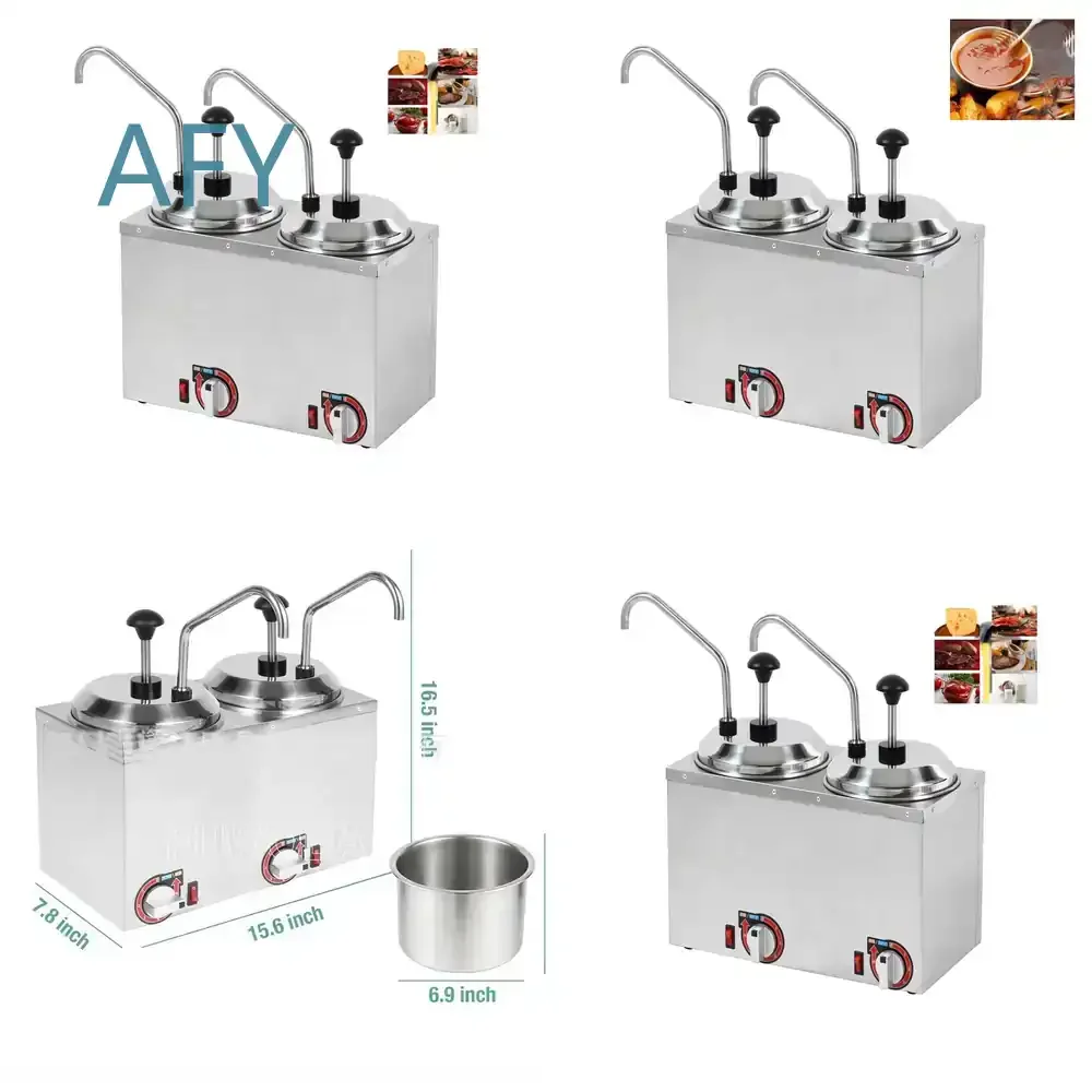Chocolate Cheese Jams Warmer Dispenser Machine for Commercial Use Stainless Steel Sauce Warmer with Pump Keep Warm Machine