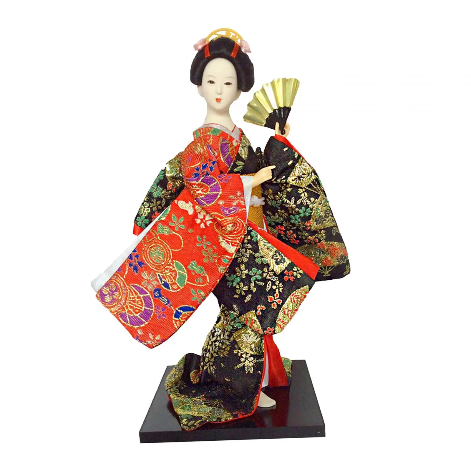 Geisha Doll Collectible Decor Japanese Style Statuette Figurine Handcrafted for Desktop Display