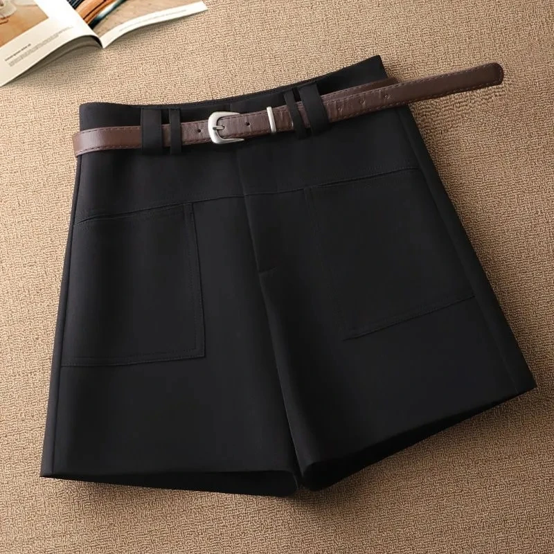 

Black High waisted Shorts Spring Summer 2026 Casual Slimming Design Suit Pants Fashion Women's Versatile Loose A-line Shorts