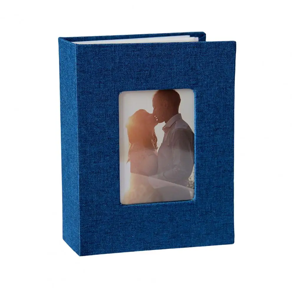 Anniversary Photo Album Linen Cover Photo Book Elegant Linen Cover Slip-in Photo Album with 100 Pockets for 4x6-inch for Wedding