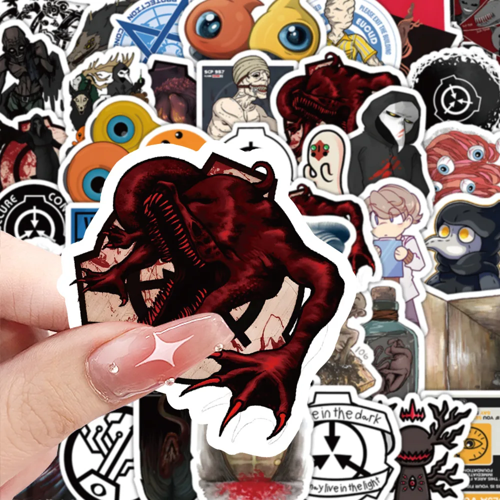 60 قطعة من ملصقات كريم الأساس SCP حافظة هاتف كرتونية ملصقات مقاومة للماء