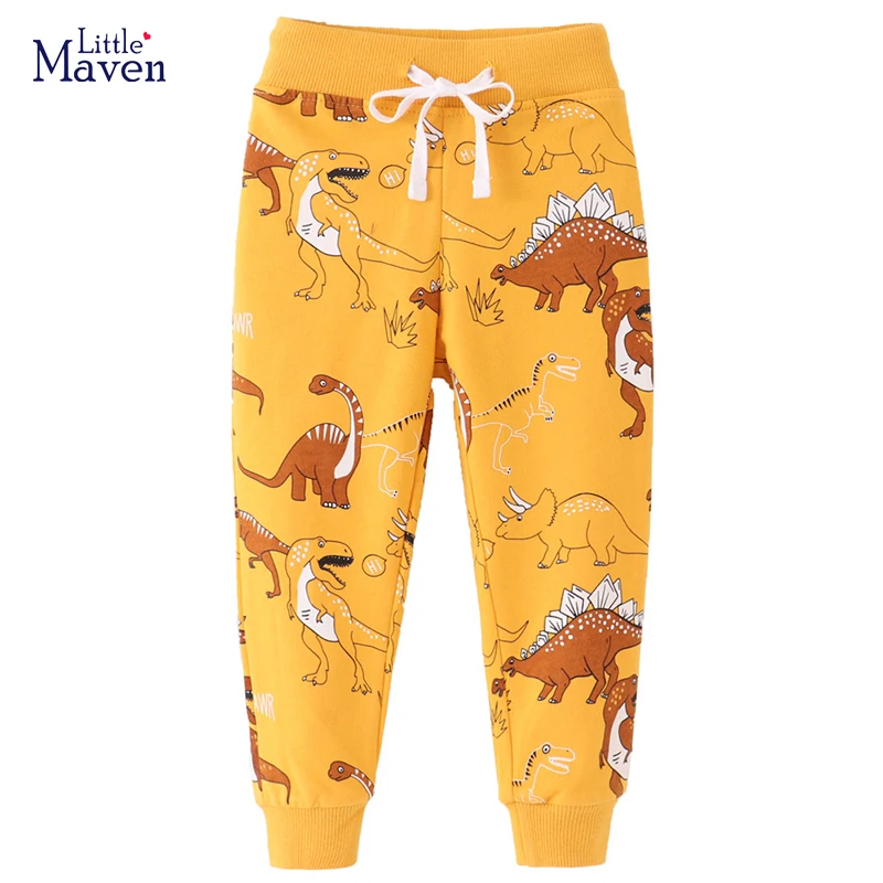 Little maven Cartoon Dinosaur Trousers Korean Children\'Clothing Cotton Autumn Spring Baby Boys Kids Clothes Sweatpants Pants