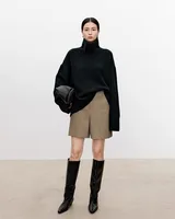 Thickened turtleneck 100% pure cashmere sweater women's loose lazy knit silhouette sweater European products - Image 6