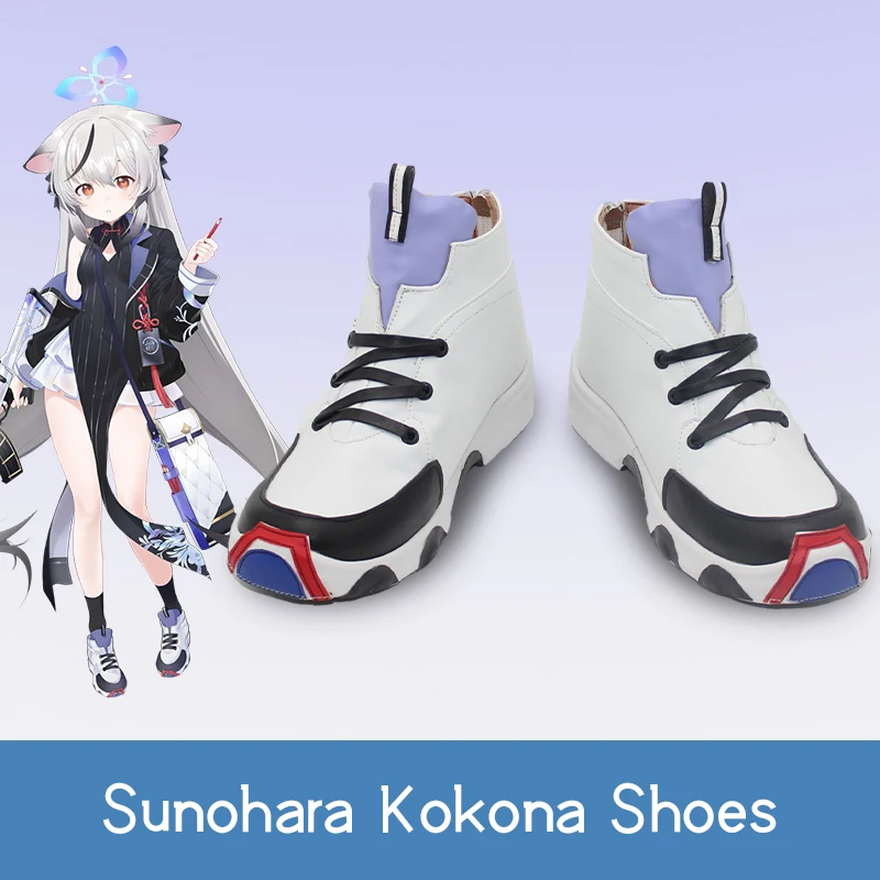 New！Blue Archive Cos Sunohara Kokona Cosplay shoes Costume Women White battle high-top Customize Shoes E