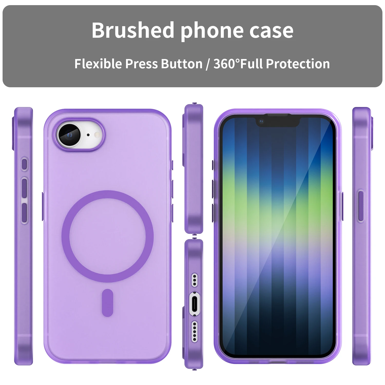 Magnetic Armor IPhone 16E Case Matte Translucent Shockproof Cover for IPhone 17air 15 14 Pro Max Magsafe Wireless Charge Cover