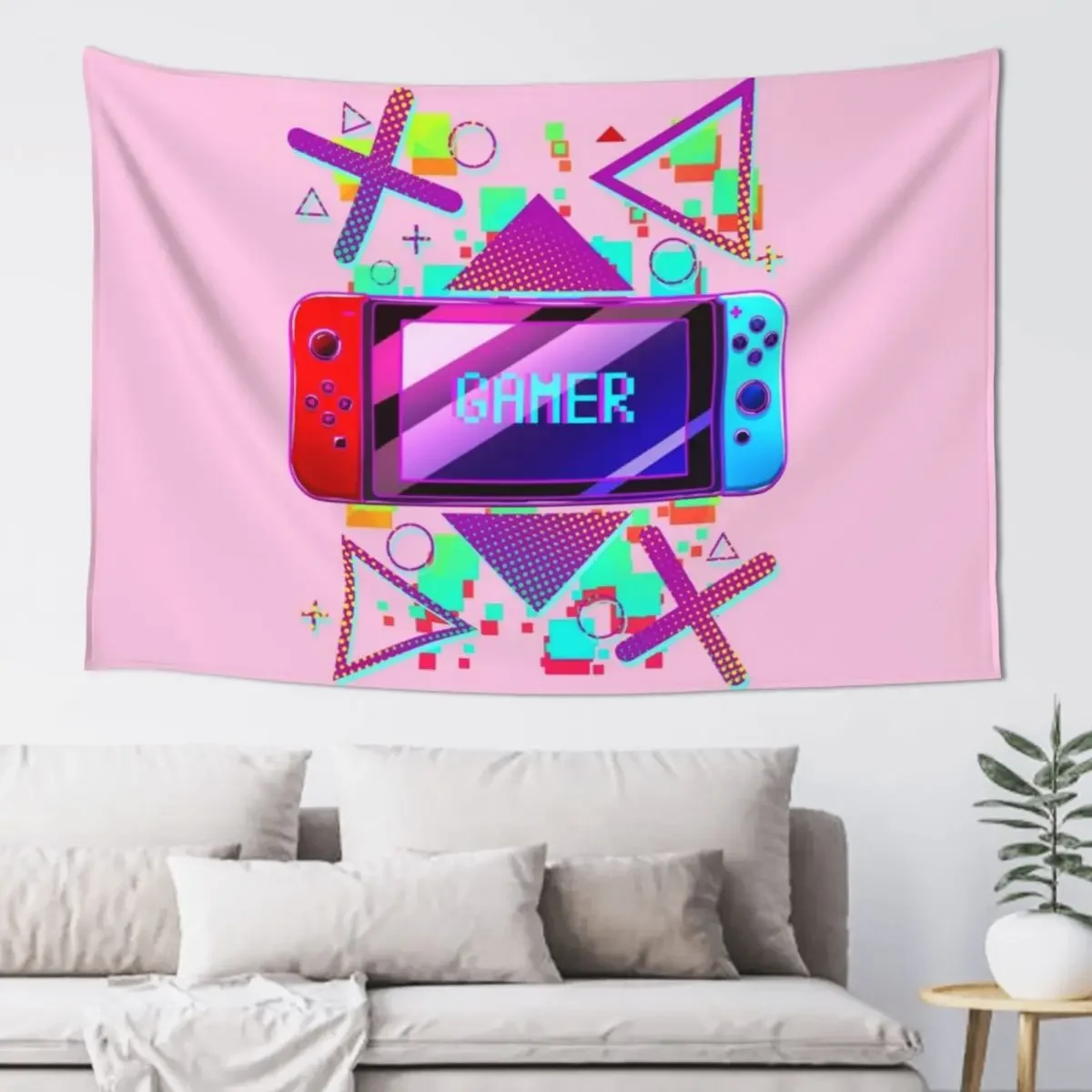 

Gamer switch for kawaii girls Tapestry Room Ornaments Decor For Bedroom Aesthetic Home Decor Hanging Wall Tapestry