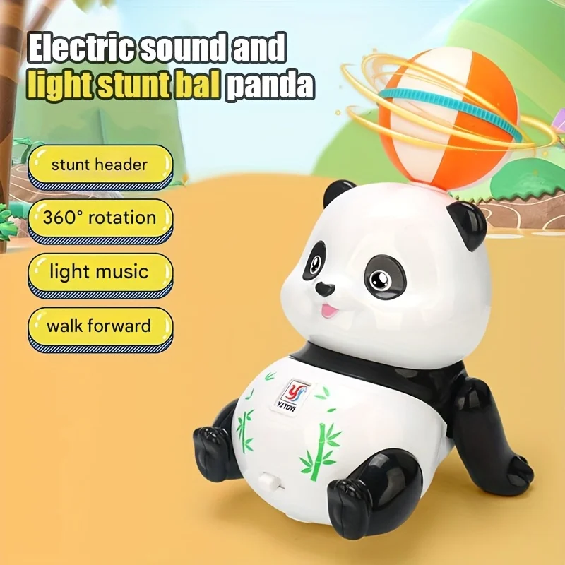 Giocattolo elastico panda con palla musicale leggera elettrica - Giocattoli per bambini per ragazzi e ragazze, regali di compleanno di Natale per bambini, giocattolo di Halloween