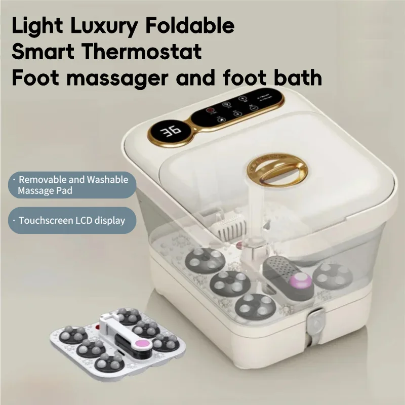 

Автоматический массажер для ног с сенсорным экраном, подогревом и электрическими роликами для мытья ног, снятия усталости, подарок