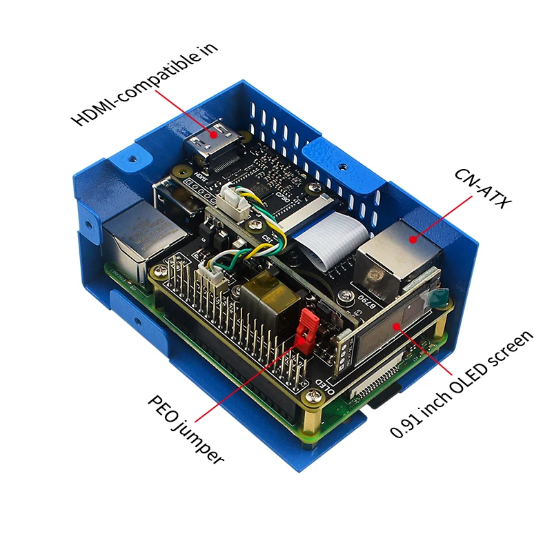 Raspberry Pi BLIKVM Plug-N-Play V3 with Pi 4 2GB Board Debugged KVM System KVM Over IP HDMI-compatible CSI LED Display RTC PoE