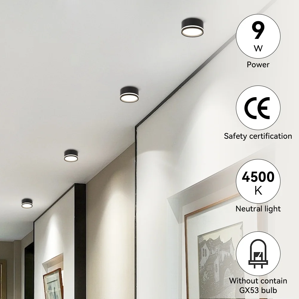 Imagem -05 - Alumínio Led Luz de Teto Downlight Superfície do Quarto Montado Iluminação Sala de Decoração Spotlight Ac85265v Gx53