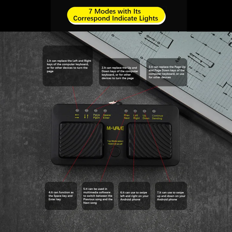 M-VAVE CUBE TURNER PRO Rechargeable Wireless Intelligent MIDI Control Pedal BT Connection