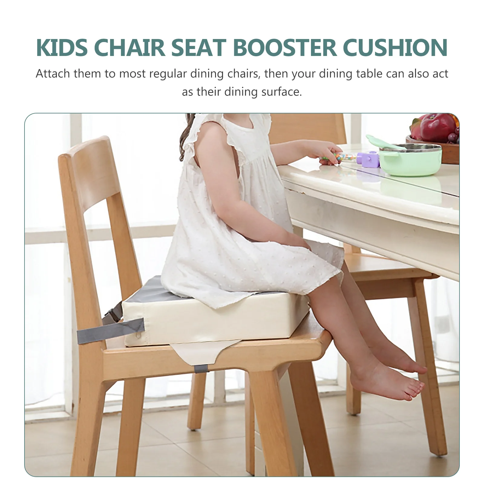 Coussin rehausseur de chaise pour enfants, coussin de salle à manger non ald, siège rehaussant pour bébé, sangles réglables pour voiture, rehaussement d'insertion élevé