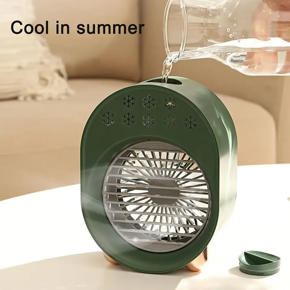 Desktop Cooling Fan Mini USB Air Conditioner With 3 Speeds Night Light