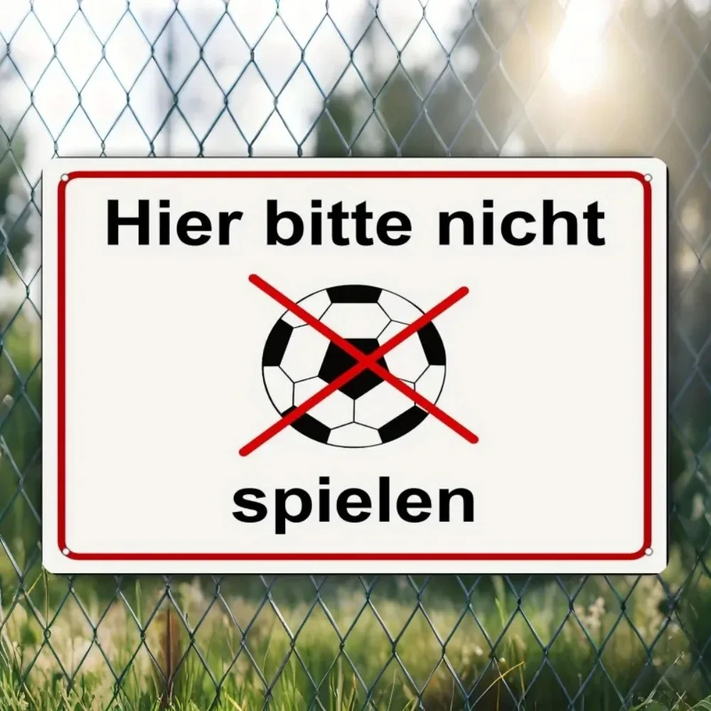 Metal Tin Sign No Playing Ball 20x30cm Outdoor Warning Playground Wall Decor