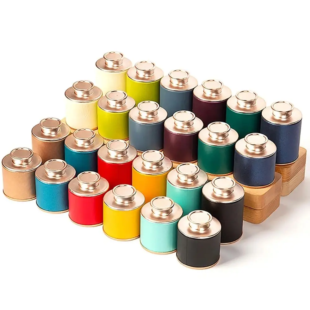 1Pcs Portable Packaging Box Small Tea Tin Empty Travel Tan Storage Can Household Solid Sealed Jar Green Black Tea