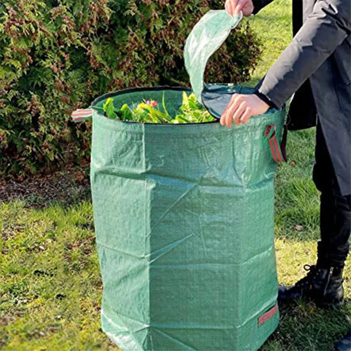Garden Leaf Bag With Cover Garden Leaf Bag with Cover Garden Leaf Garbage Collection Bag Reusable Waste Bags Waterproof and Tear