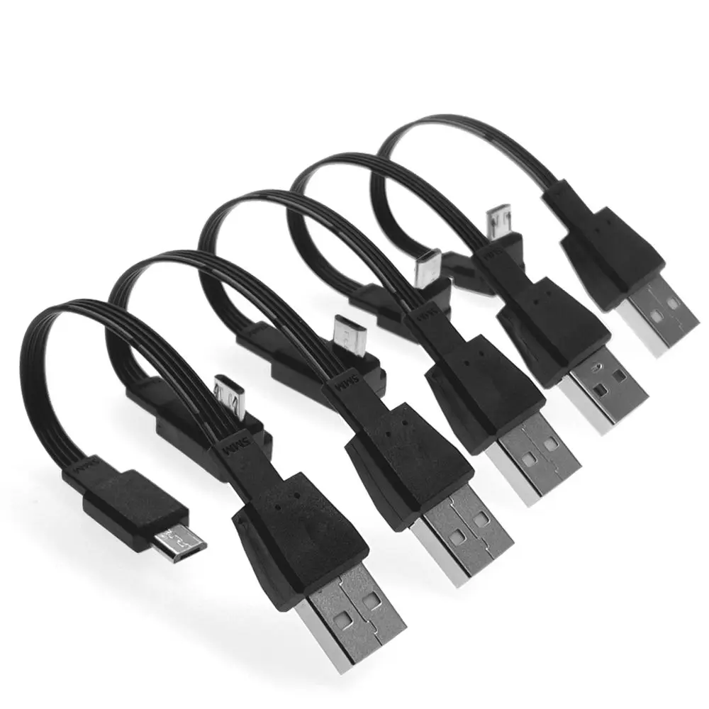 90 ° Micro USB plug to USB plug charging data cable 0.05-1 meter, suitable for mobile tablets and phones