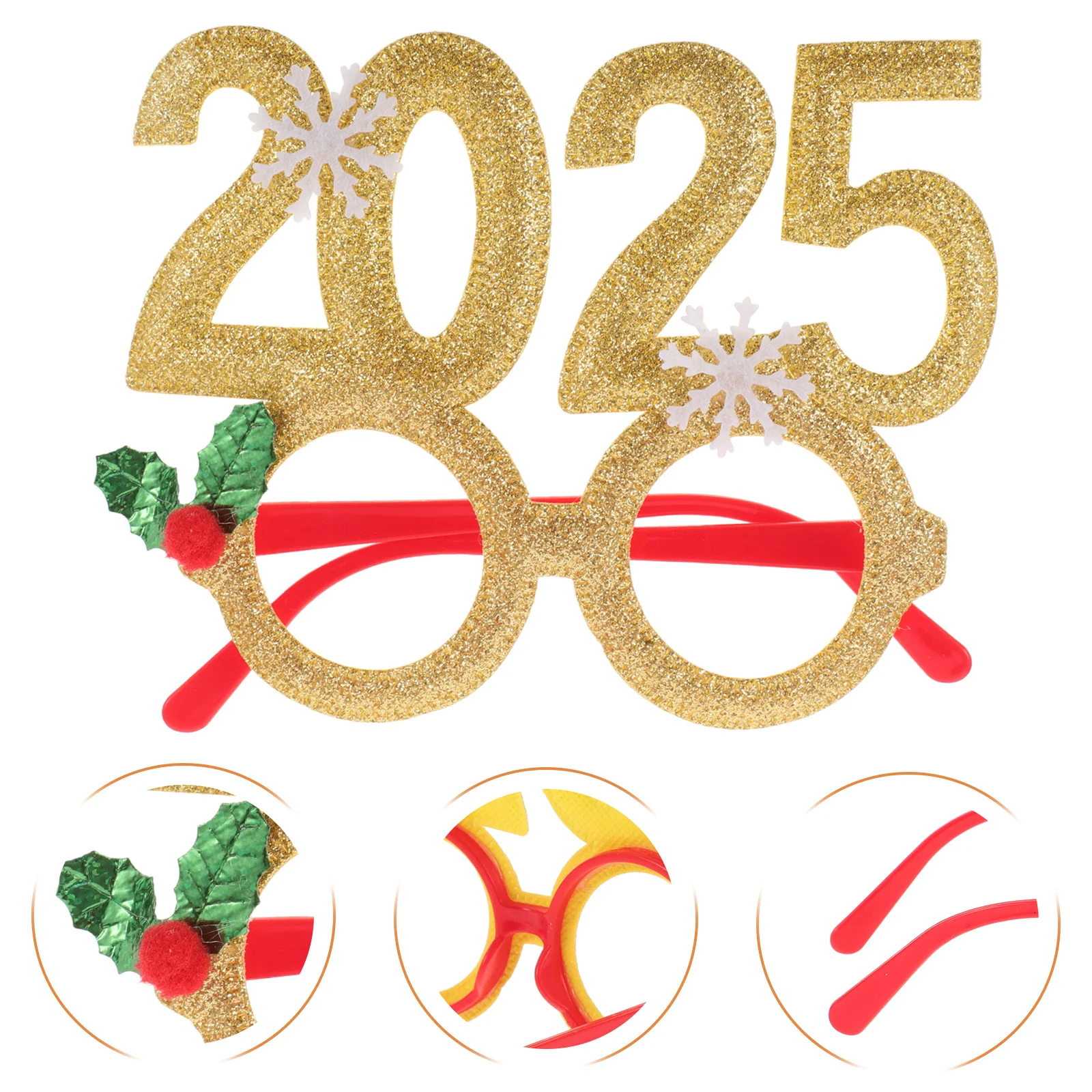 

Christmas Glasses Unique Safe Material Festive Party Eyewear 2025 Photo Prop Xmas Party Supplies Christmas Glasses Frames