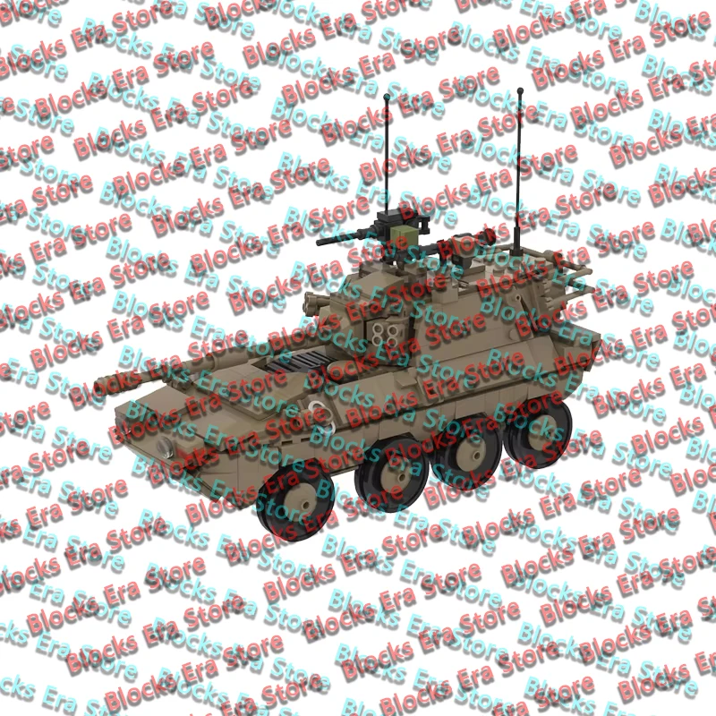 QWERT Military Wheeled Tank Destroyer Model MOC Building Brick War Equipment Modular Technology Gifts Holiday Assemble Toys Suit