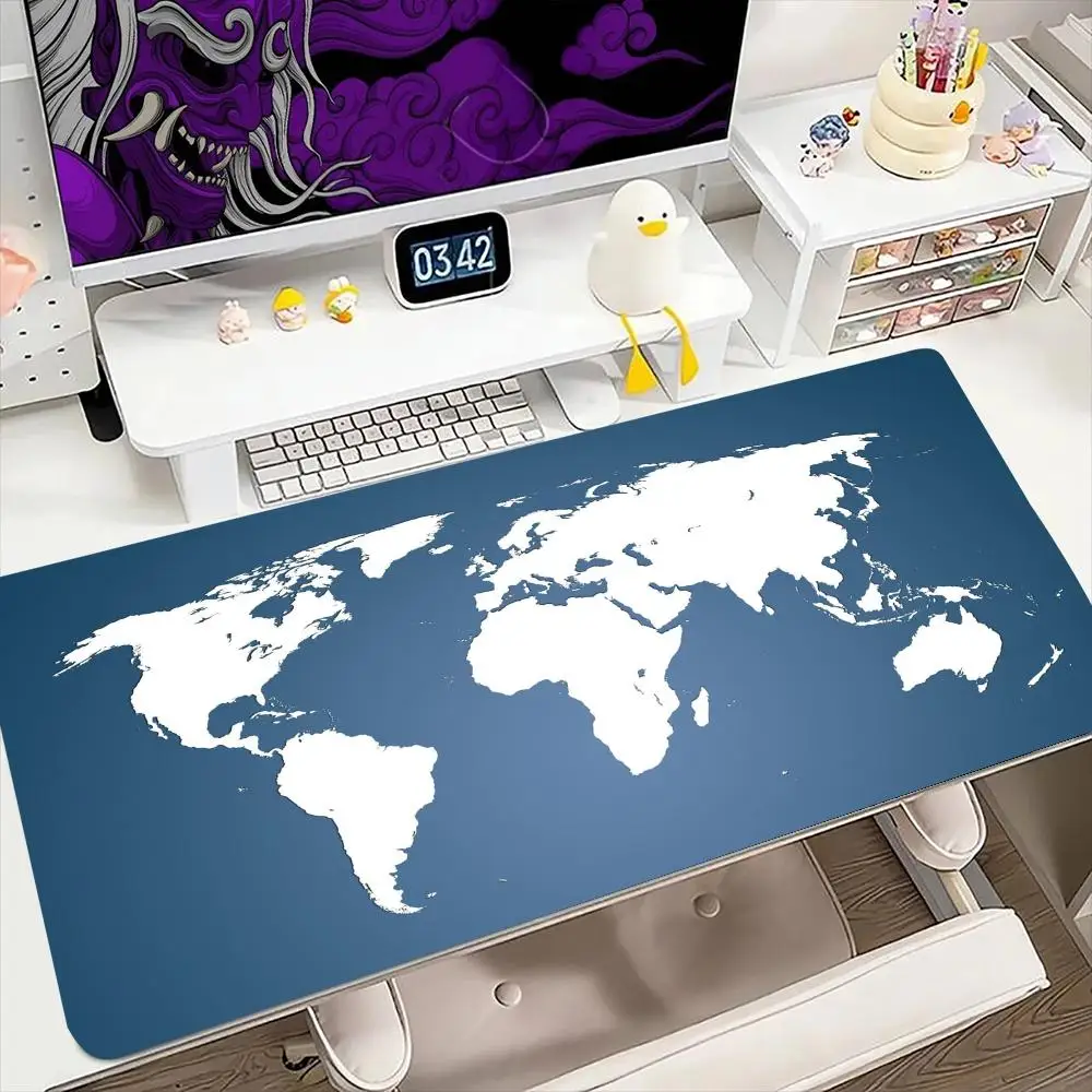 

Коврик для мыши с картой мира 900x400 мм, большой игровой коврик для мыши, геймерский резиновый коврик против морщин, противоскользящий нижний настольный коврик