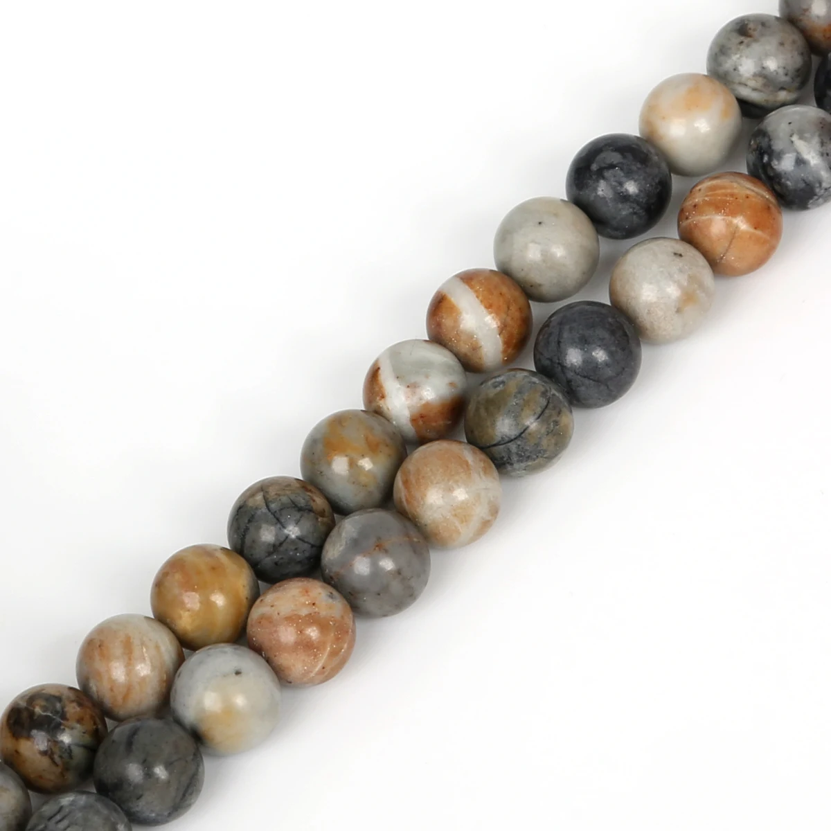 Naturstein Light Picasso Stone Runde lose Spacer-Perlen für Schmuckherstellung DIY Armbänder Halsketten – Detail 1