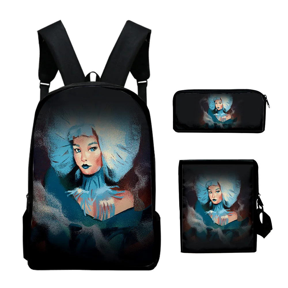 Trendy Popular Bjork Vintage 3D Print 3pcs/Set pupil School Bags Laptop Daypack Backpack Inclined shoulder bag Pencil Case