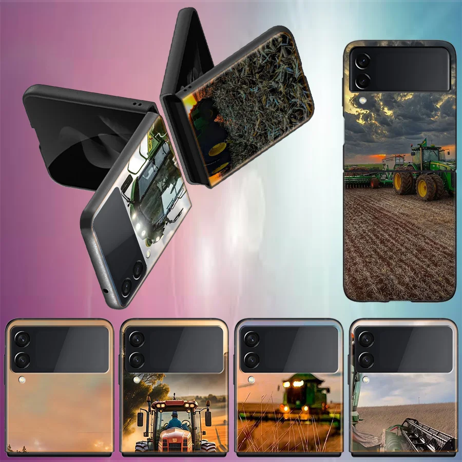 Farm Machinery Harvesters For Samsung Galaxy Z Flip 5 4 3 Case Shockproof Hard Cover For Phone Z Flip 6 5G Z Flip 5 4 5G TPU PC