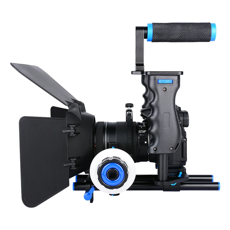 Camera Cage Rig Kit Universal with Grip Handle Cold Shoe Follow focus matte box for Sony Canon Panasonic Fujifilm Nikon