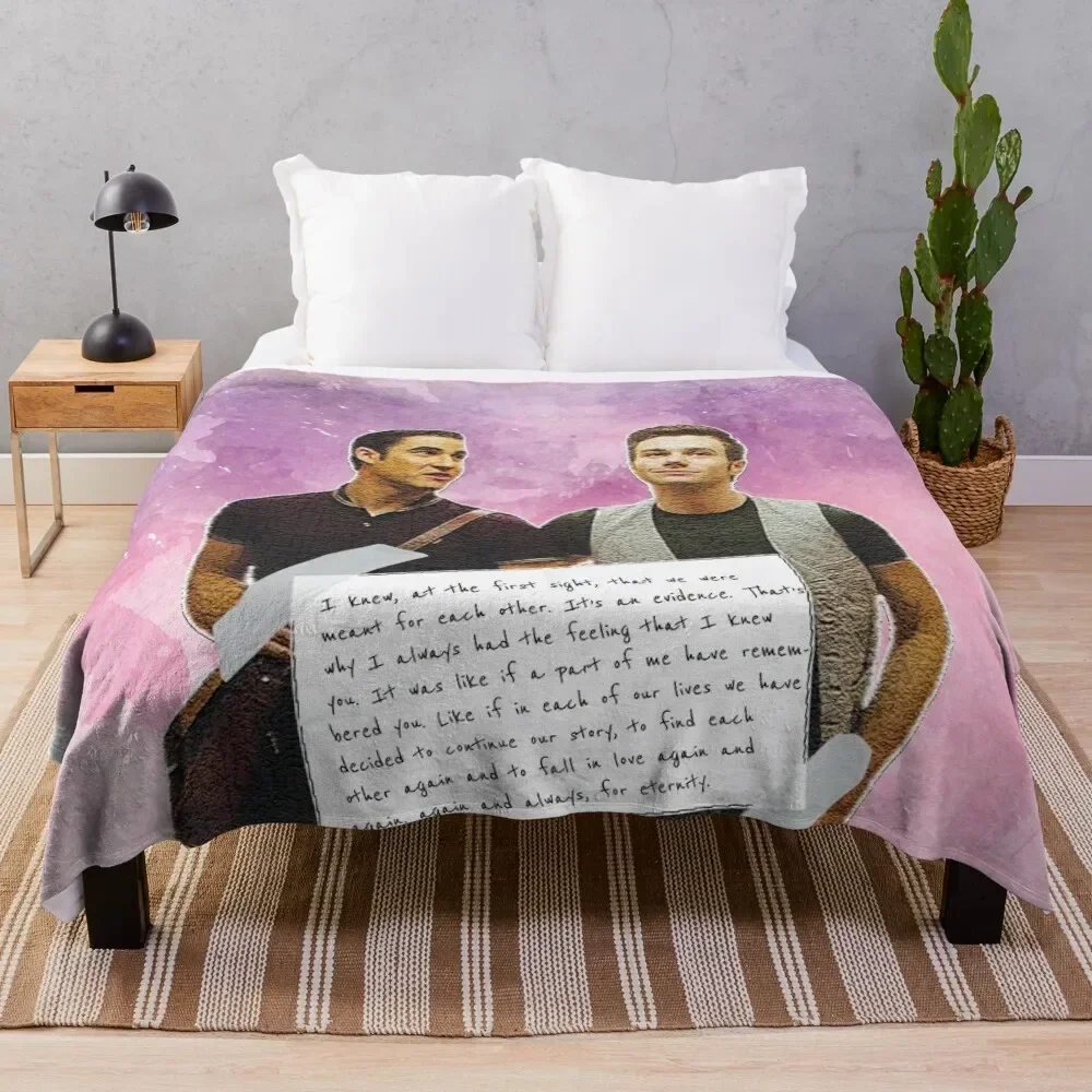 Glee Klaine Watercolour Throw Blanket Sofa Throw Large Flannel Fabric Loose Blankets