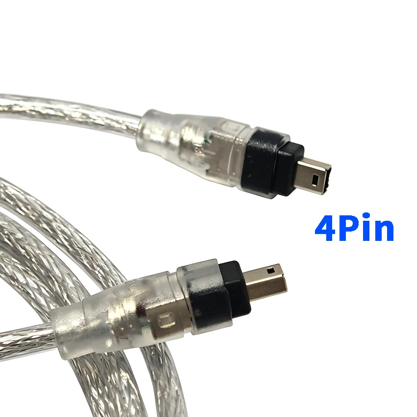 1.5M IEEE 1394 Firewire Cable USB2.0 /4P‑4P /6P‑4P For Digital DV Camcorder Video Capture Card Transparent Shield Wire