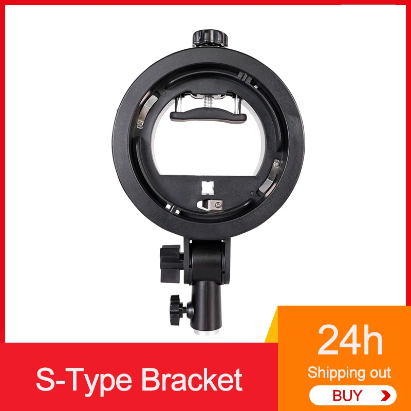 S-Type Bracket Bowens Mount for Speedlite Flash Lighting Snoot Softbox Beauty Dish Honeycomb Reflector Umbrella S Mount Holder