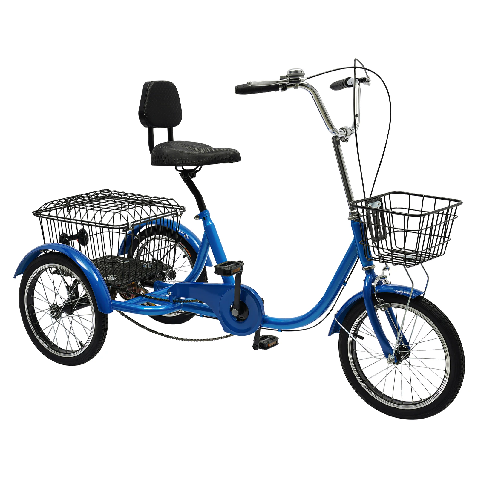 16 Inch Tricycle for Adults 3-Wheel Bicycles with Baskets Suitable for Height of 4.76-5.58 ft Adults