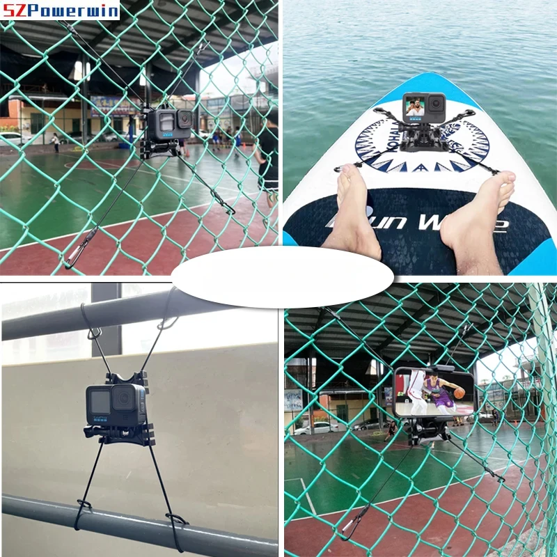 Powerwin Kite ผู้ถือฐานเชือกสําหรับ GoPro/DJI ขาตั้ง Kayak รั้วเทนนิส Paddle Board กีฬากล้องอุปกรณ์เสริม