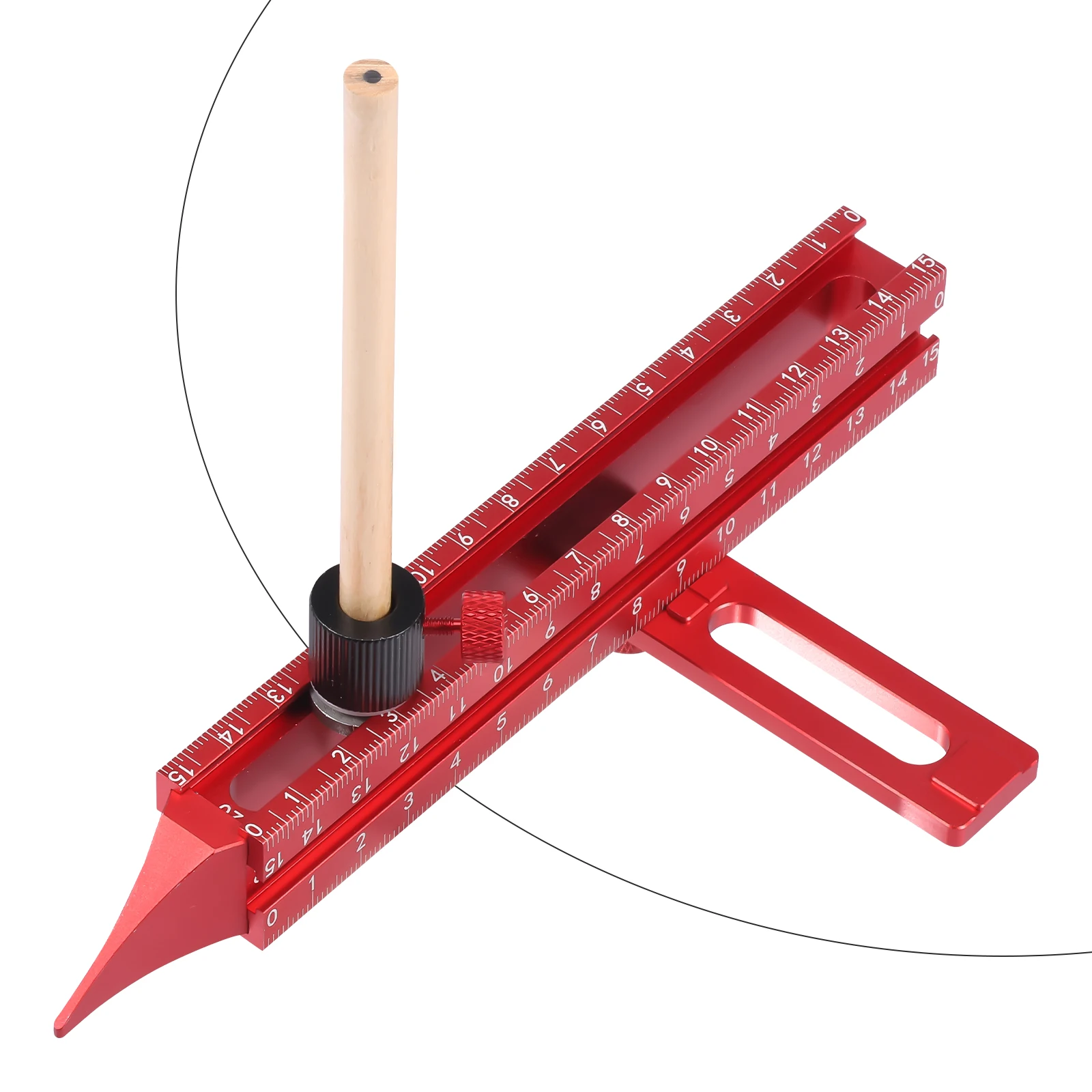 

4 Sided Scale Guiding Ruler Aluminum Alloy Woodworking Profile Scribing Ruler Marking Tool with Magnetic Base for Ceiling Level